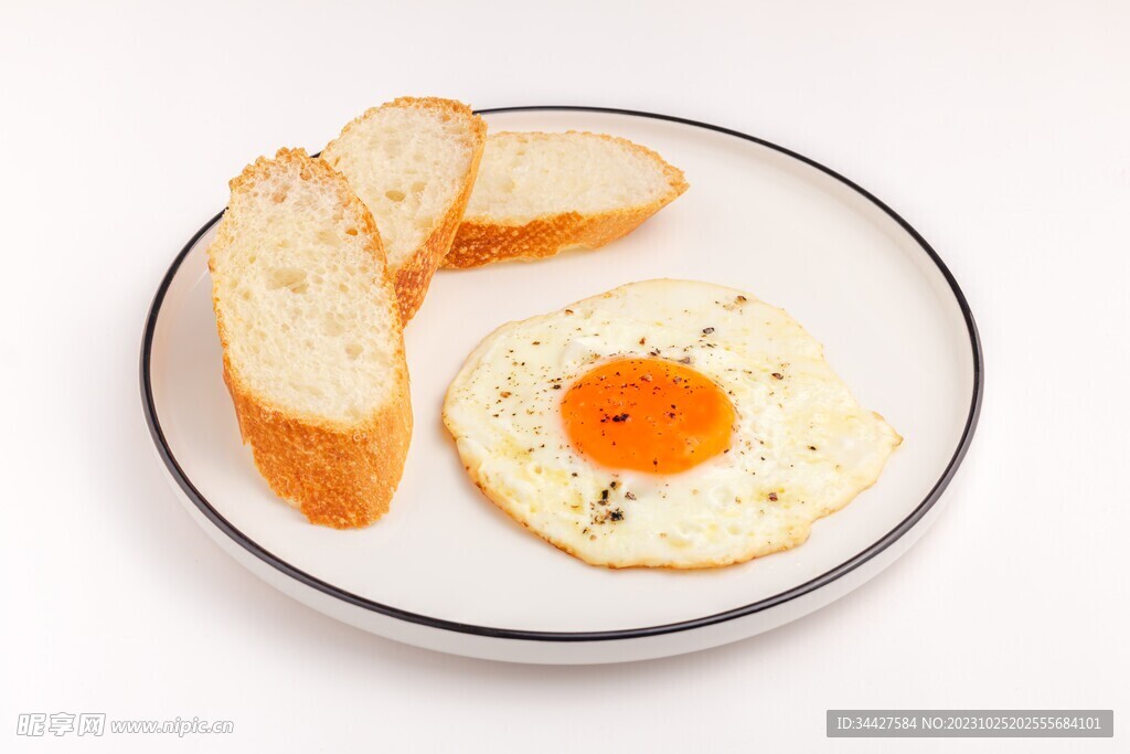 煎蛋和面包片