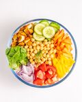 番茄鹰嘴豆青瓜生菜等沙拉原料