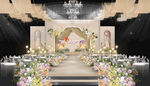 法式香槟色主舞台婚礼效果图设计