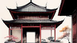中国古代建筑赛博朋克风