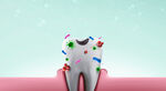 牙齿 模型  教学 3D  卡