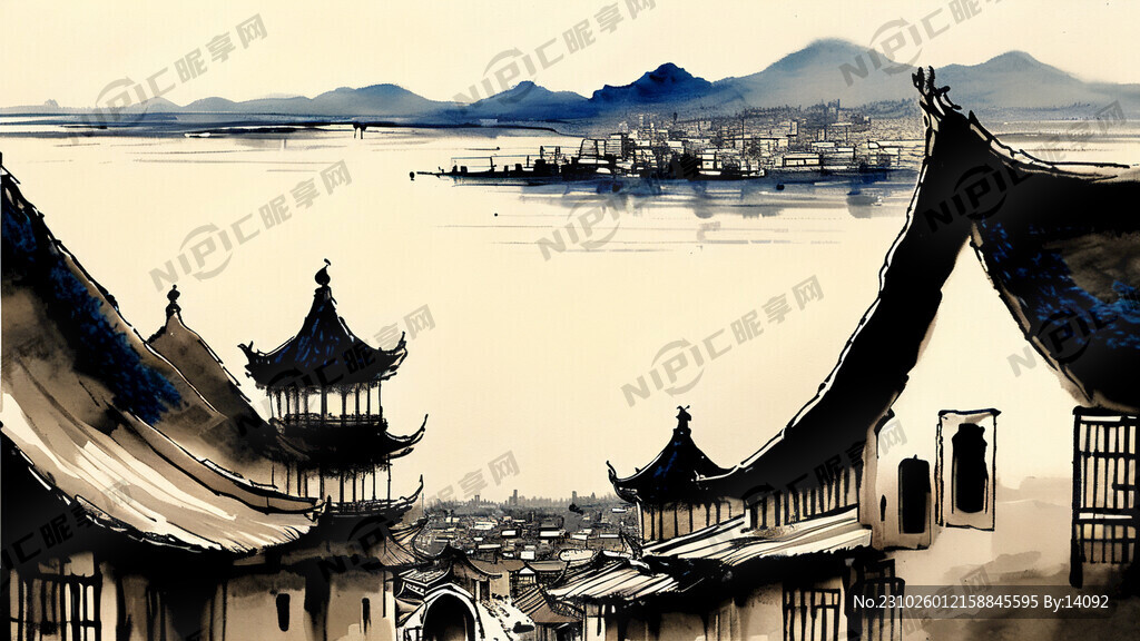 用梵高风格融合中国水墨画