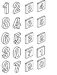 数字立体风标签图标免扣