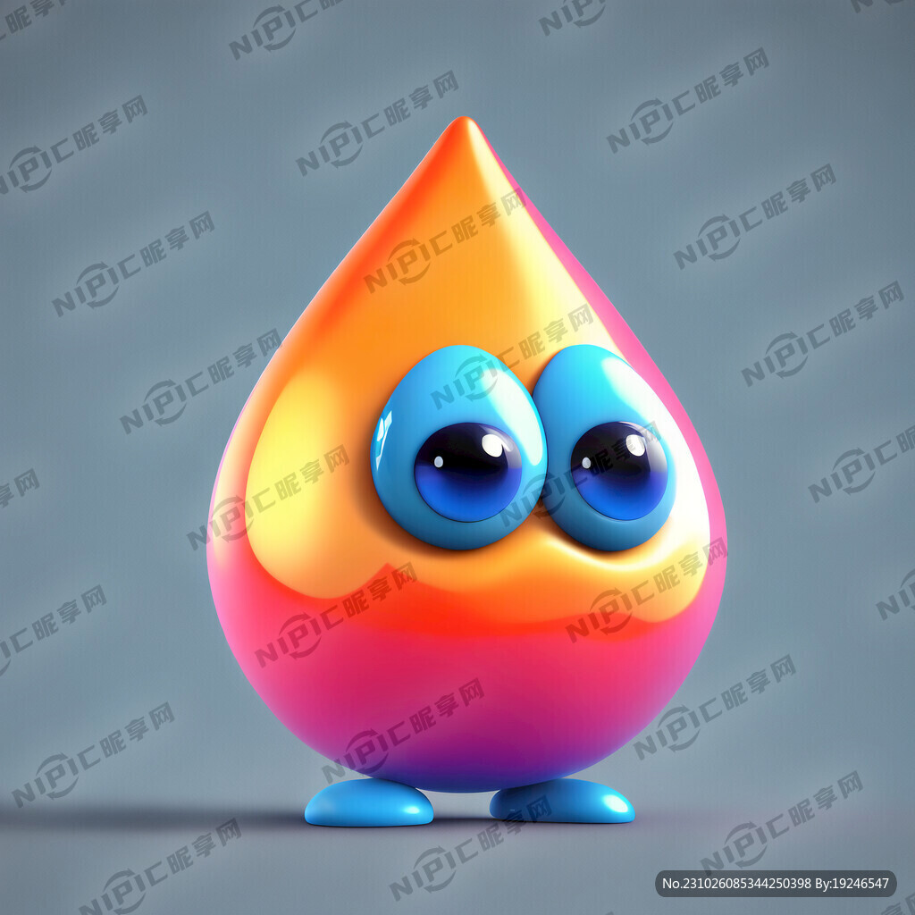 卡通 吉祥物 蓝色 卡哇伊