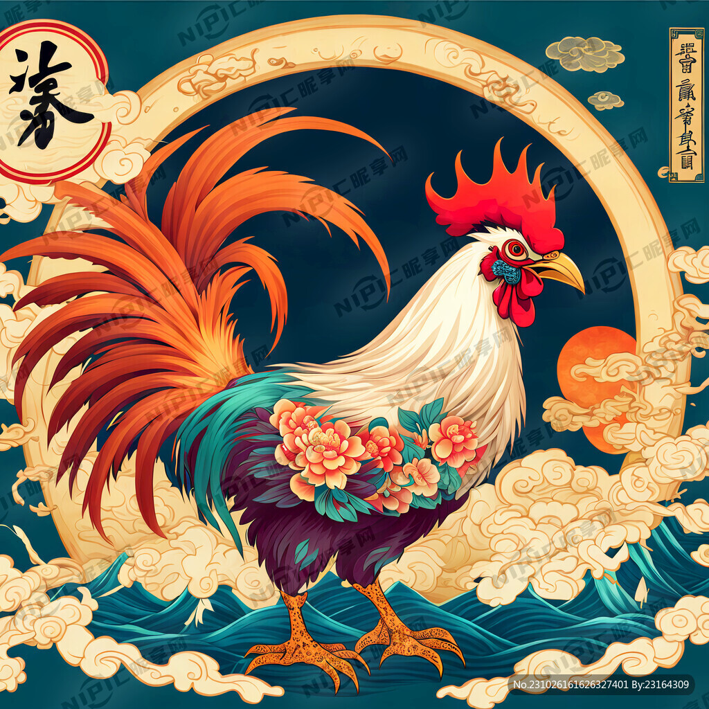 国潮风格的清远鸡