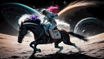抽象色彩宇宙骑马太空宇航员