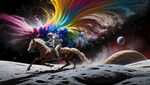 抽象色彩宇宙骑马太空宇航员