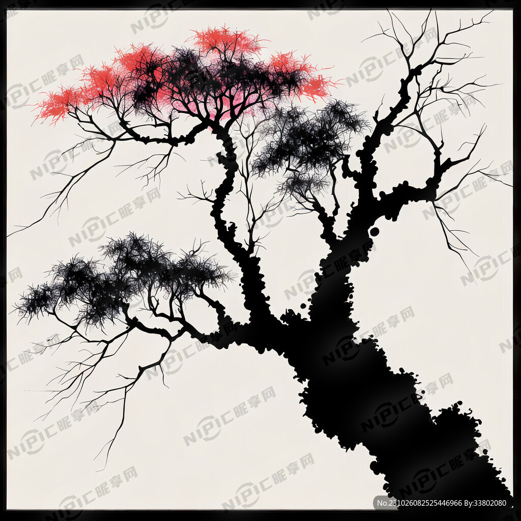 矢量没叶子的树干剪影