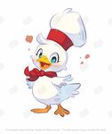 单层厨师小鸡卡通形象