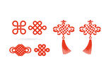 喜庆新年祝福中国结矢量图形插画
