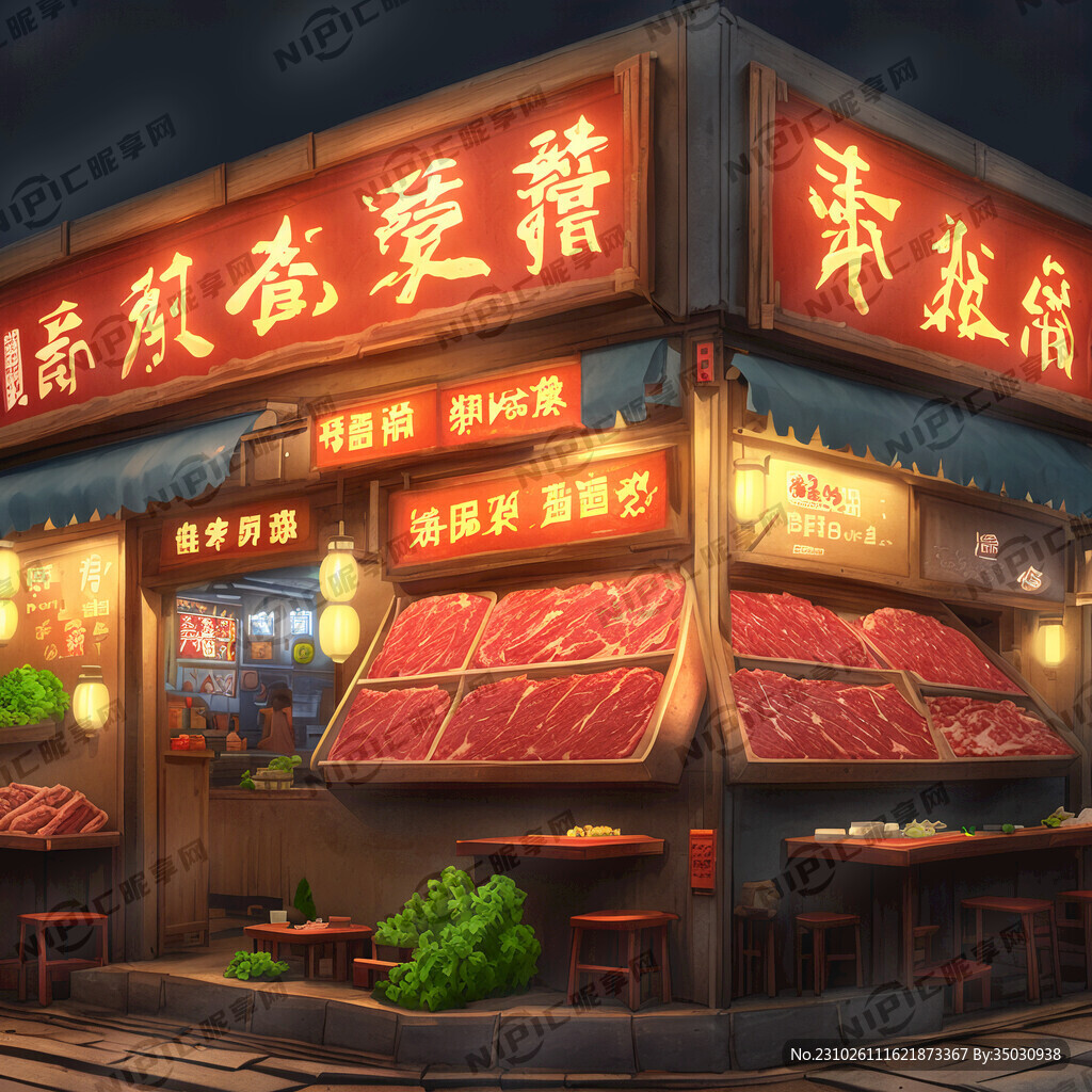潮汕牛肉火锅店 顶面卡布灯箱