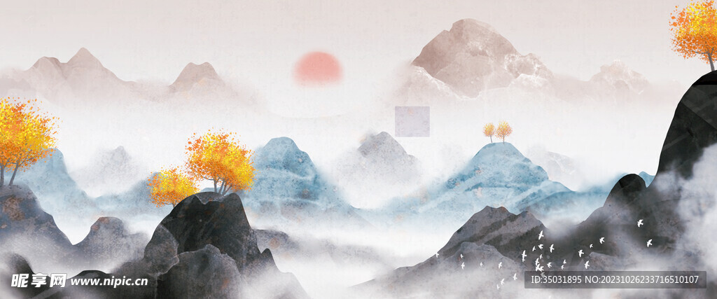 中国风山水背景