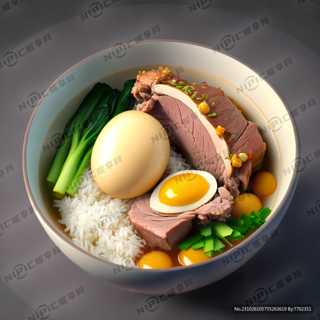 一大碗猪脚饭 碗里有菜 高清