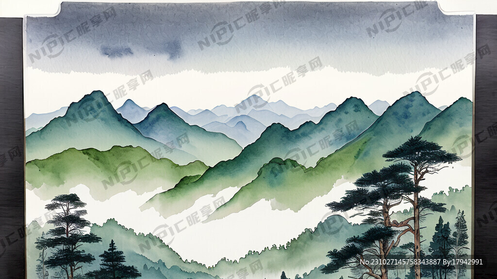 绿色俯瞰森林山脉