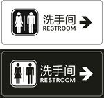 洗手间指示牌