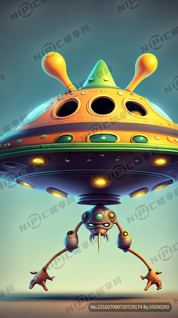 卡通飞碟有外星人