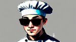 卡通厨师头像中国人带墨镜男青年渲染立体