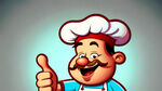 卡通厨师标志竖大拇指