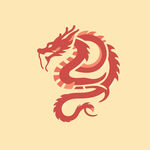 中国龙剪影logo设计