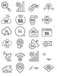 5G互联网标签图标免