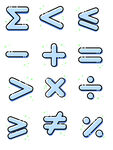 数学符号MBE风标签图标免扣