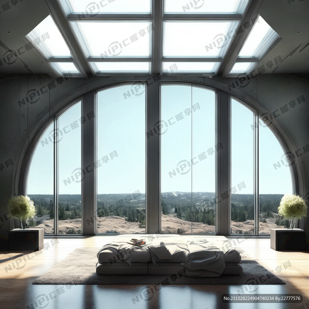 大玻璃窗室内空间图片