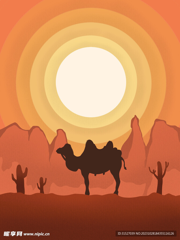 骆驼插画背景
