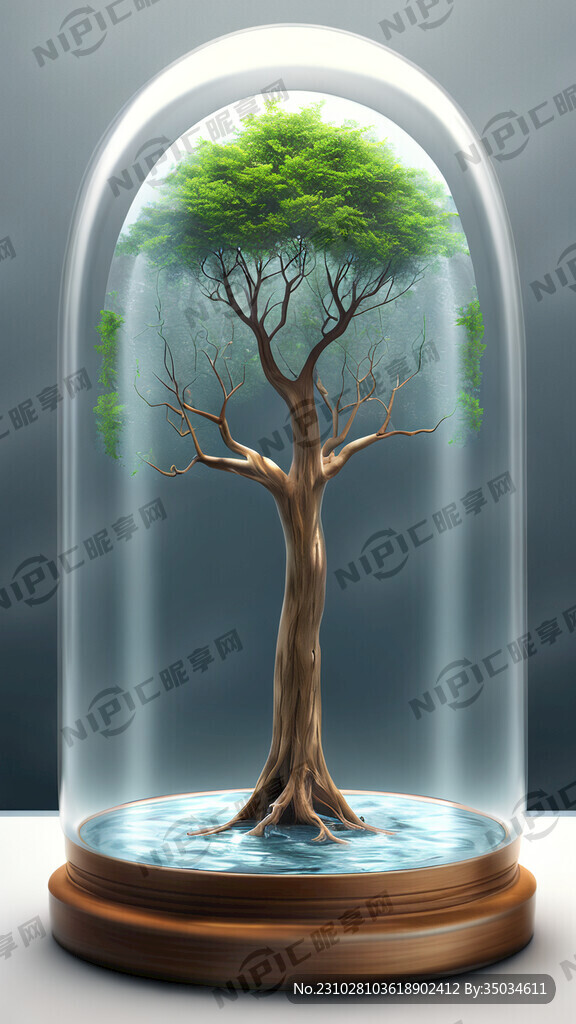 玻璃罩水大树不要底座