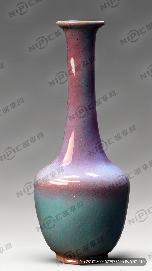 钧窑窑变长颈瓶