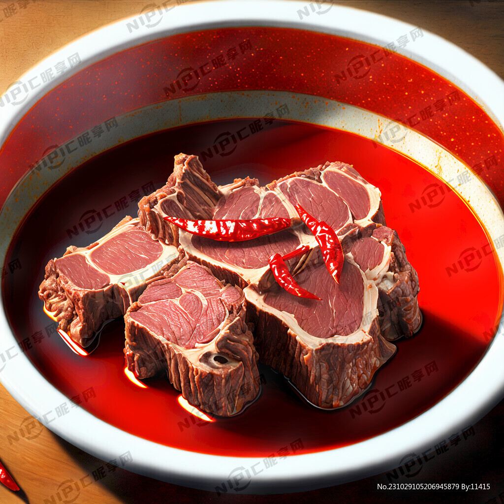 脊骨 羊肉 火锅 写实 麻辣