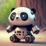 可爱的熊猫机器人