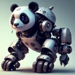 美丽的熊猫机器人