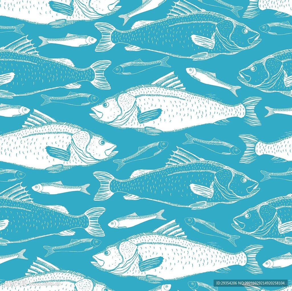 鱼涂鸦插画图片