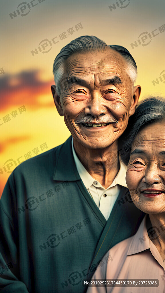 体弱多变的老夫妻 深邃的眼神