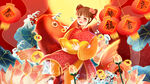 春节财神背景