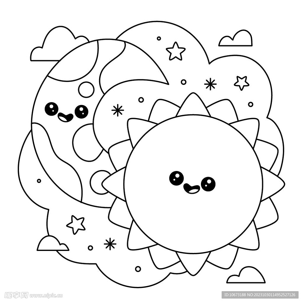 可爱描线图