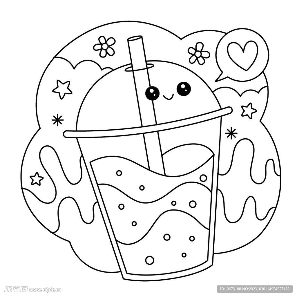 可爱描线图