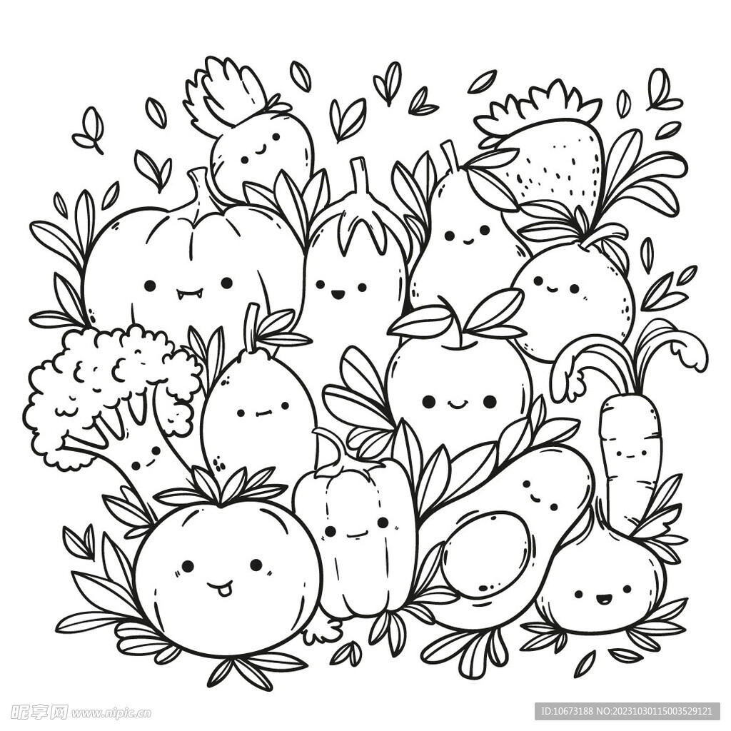 可爱描线图