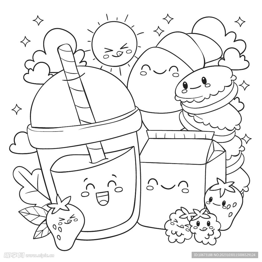 可爱描线图