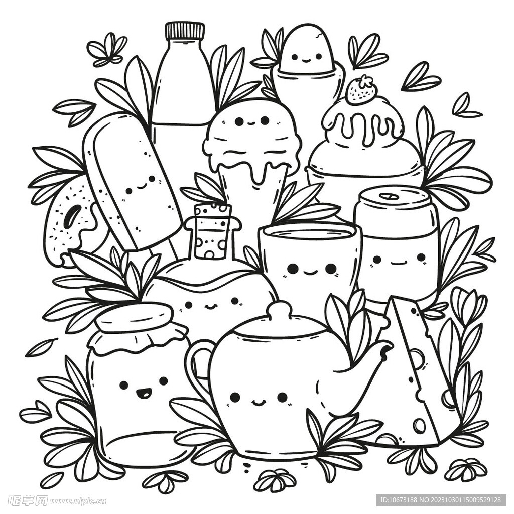 可爱描线图