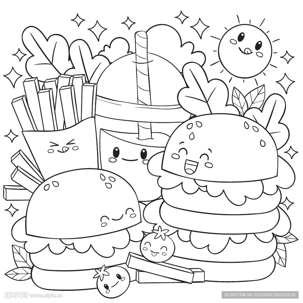 可爱描线图