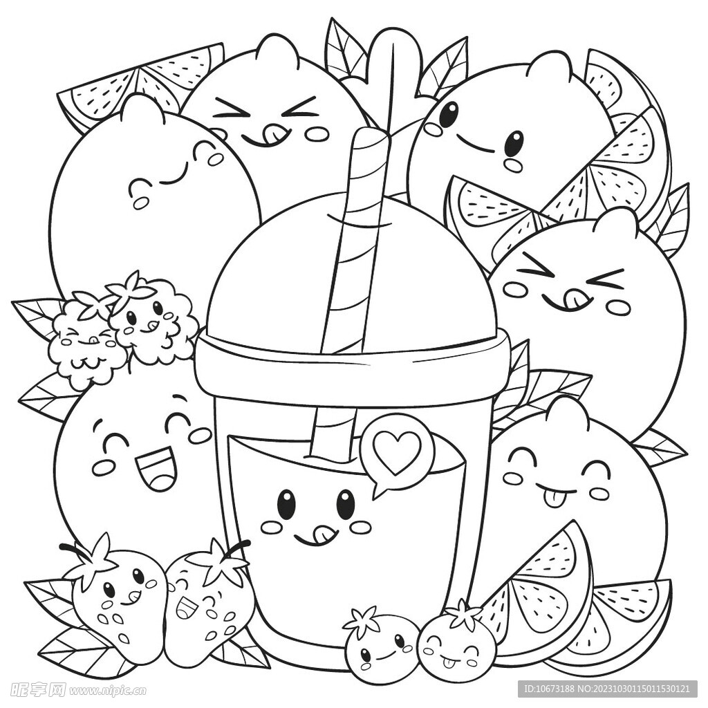 可爱描线图