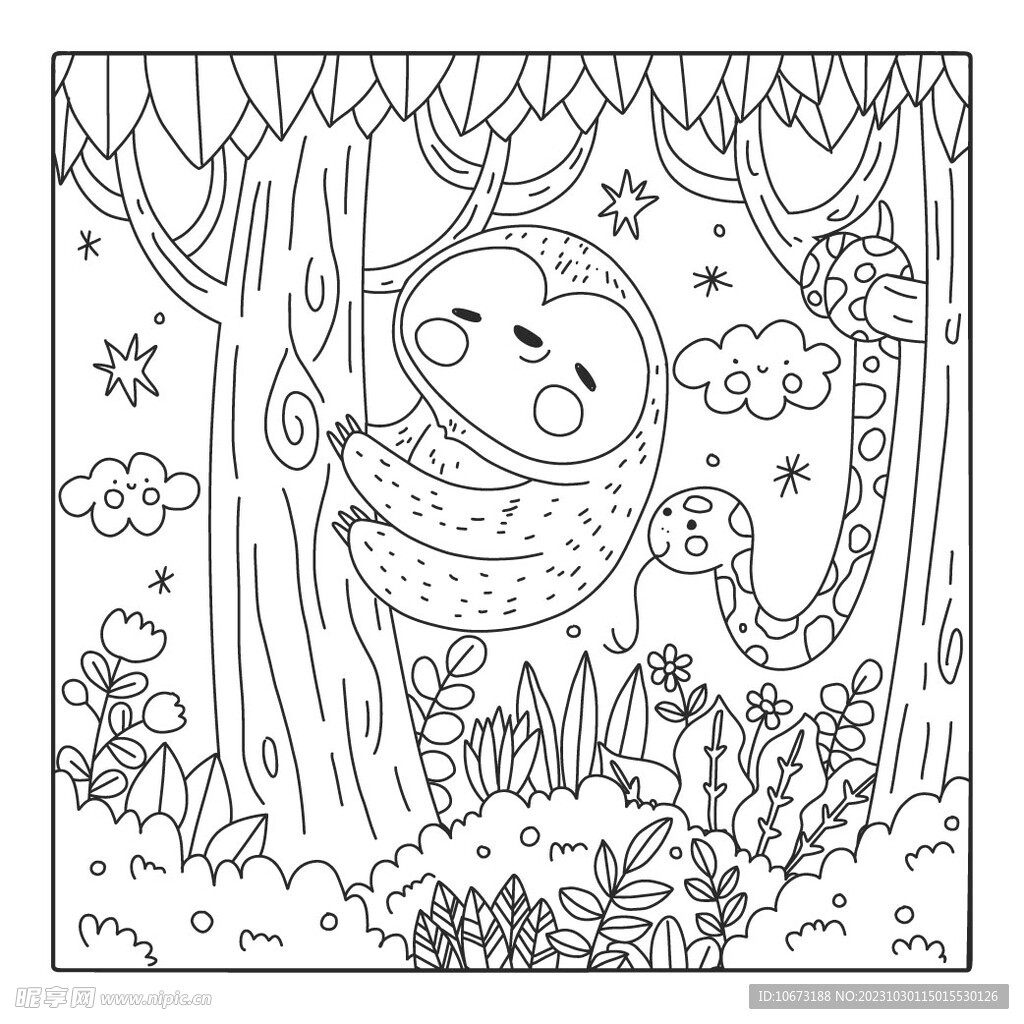 可爱描线图