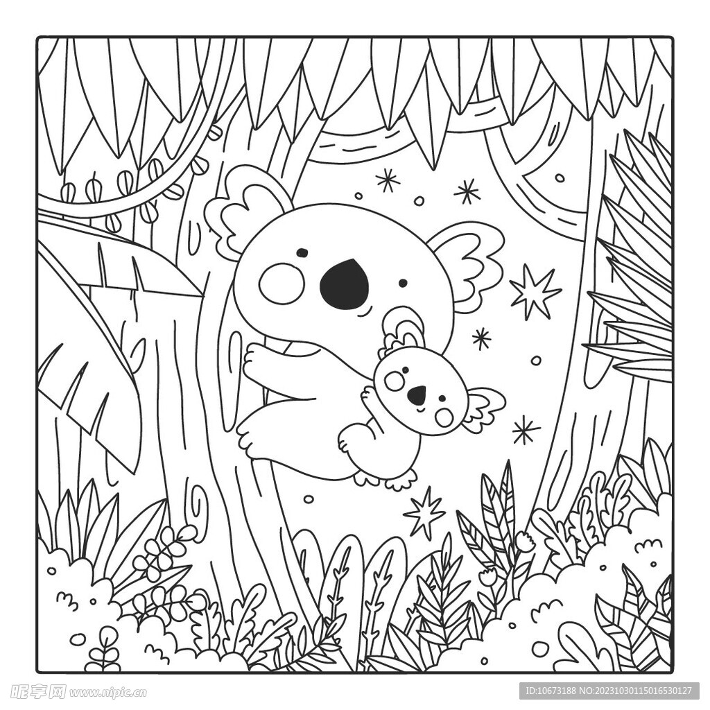 可爱描线图