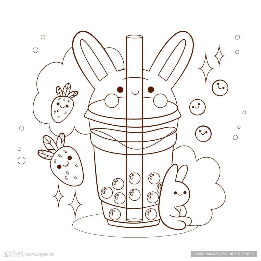 可爱描线图