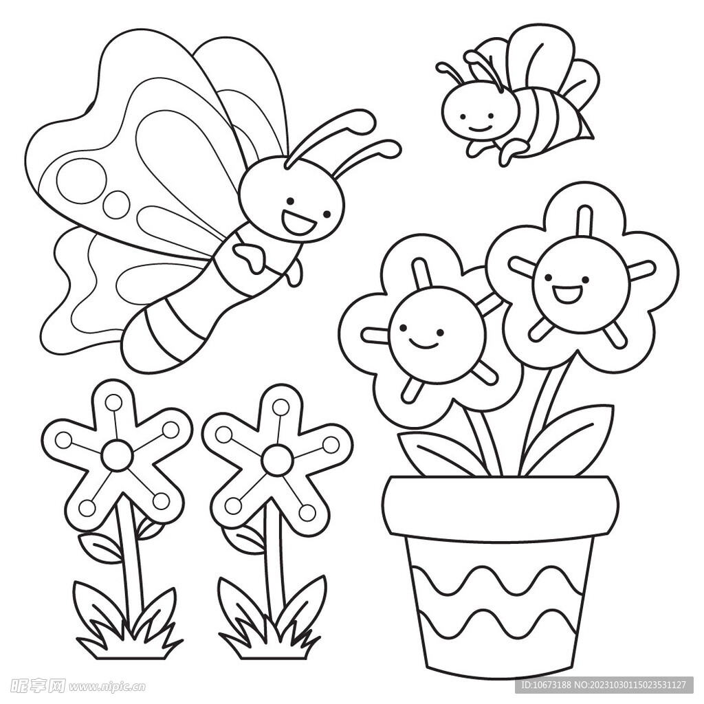 可爱描线图