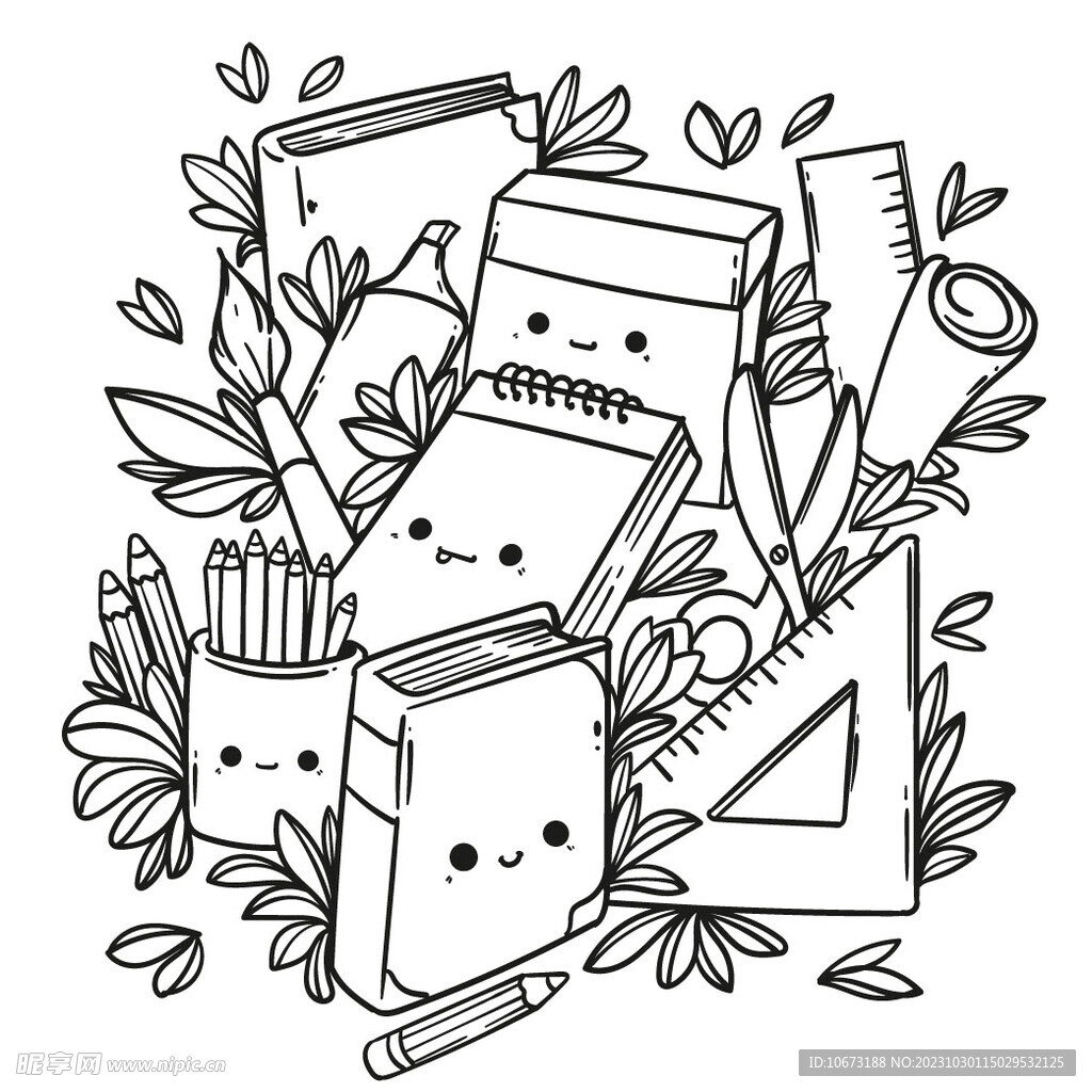 可爱描线图