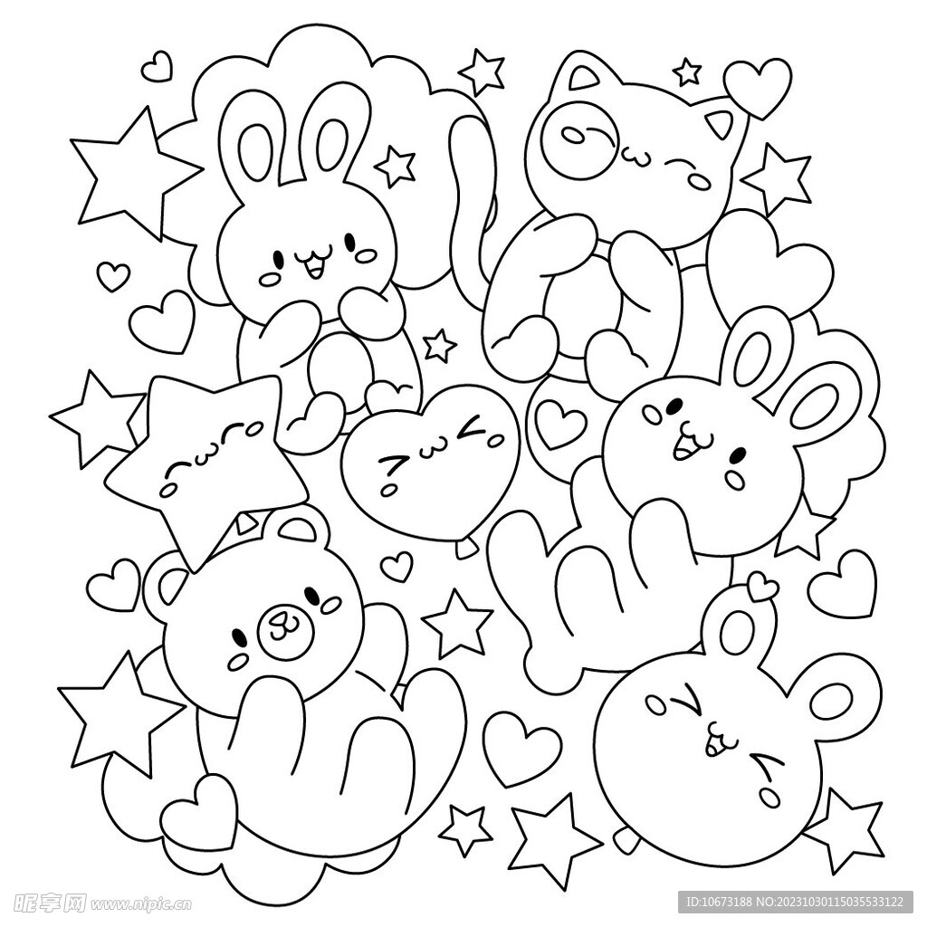 可爱描线图