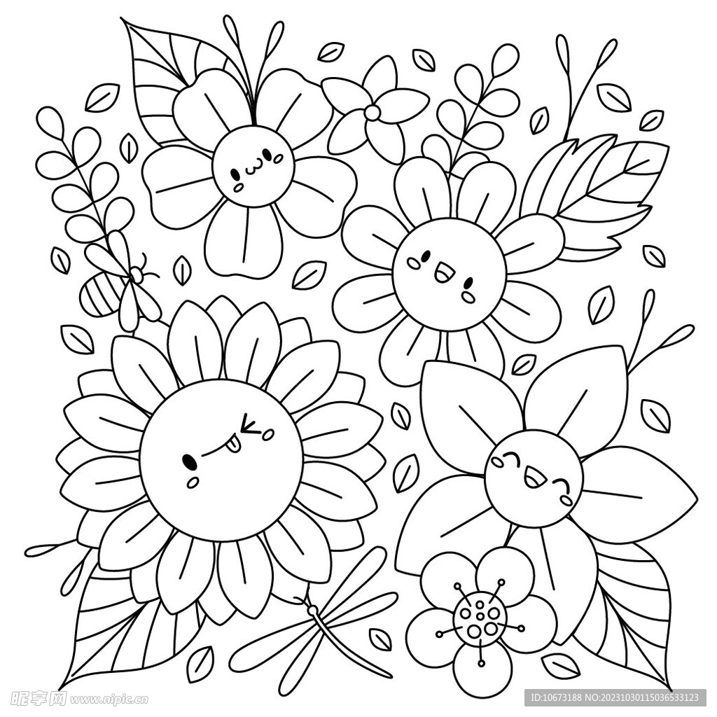 可爱描线图