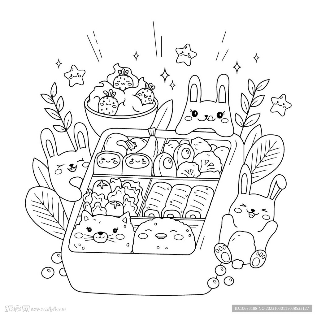 可爱描线图